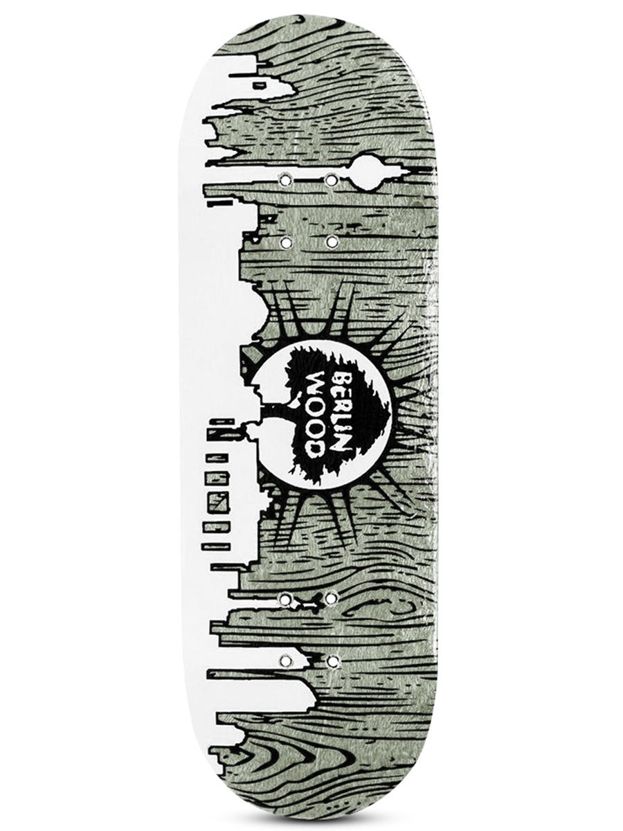Berlinwood Fingerboard Deck BW Skyline - Professional Fingerboard Skateboard for Tricks & Stunts - Perfect for Skateboarding Enthusiasts & Collectors