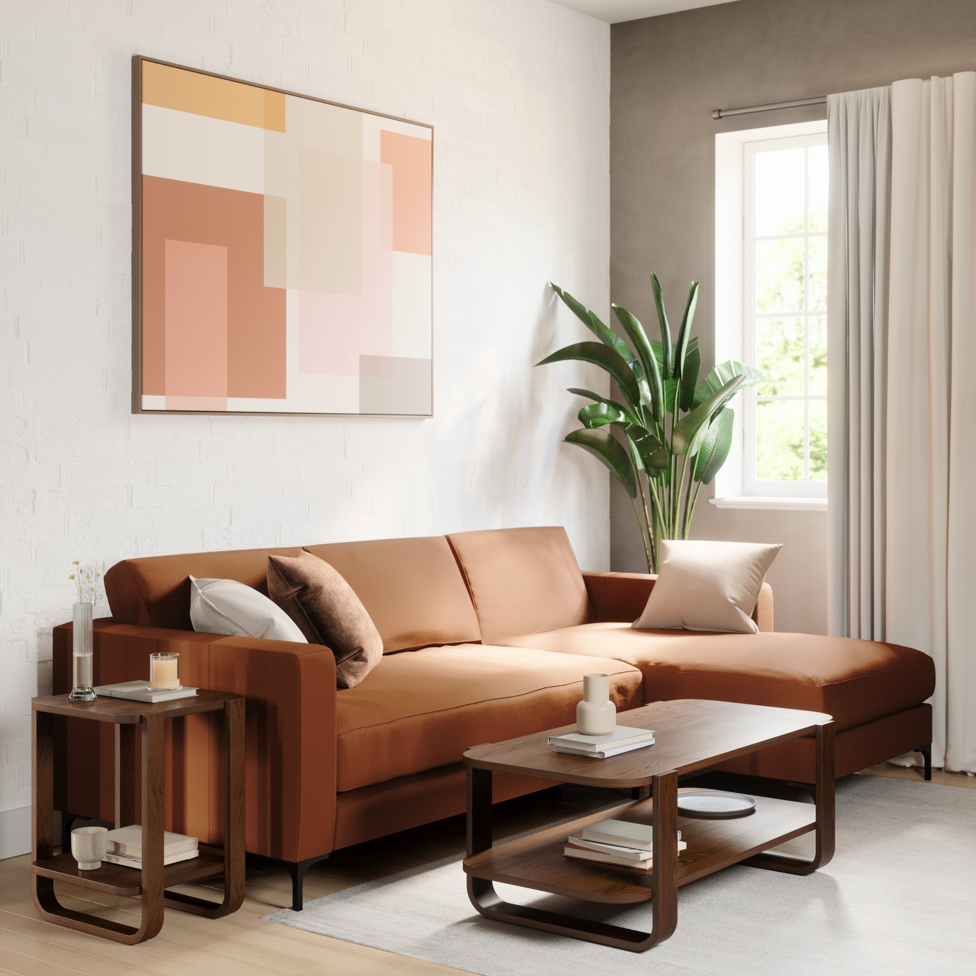 Bellwood Modern Coffee Table - Solid Wood Living Room Furniture for Home Decor, Office & Lounge Use