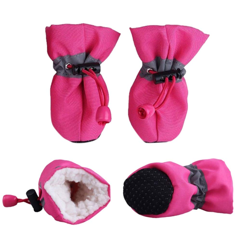 HOMU Dog Boots for Winter - Warm, Comfortable & Non-Slip Paw Protector with Reflective Straps for Small Dogs | Ideal for Snow, Rain & Outdoor Adventures