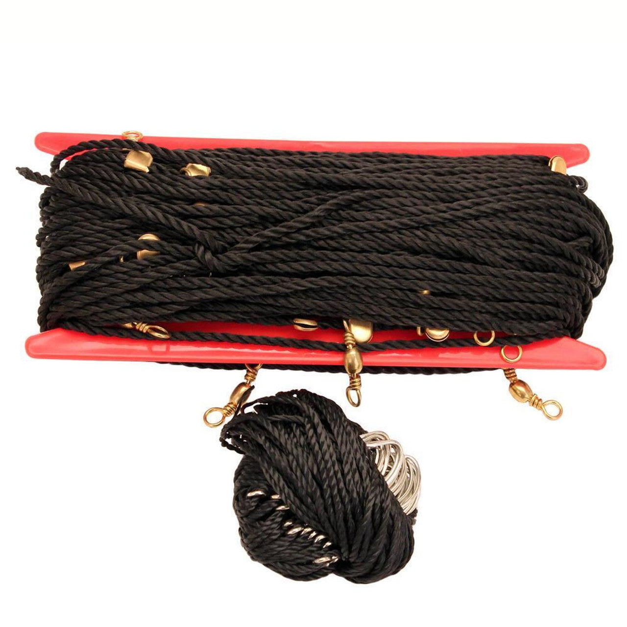 Eagle Claw 120-Foot Trotline Fishing Kit with 25 Size 3/0 Hooks - Heavy Duty Black Fishing Line for Catfish, Crabbing & Saltwater Fishing