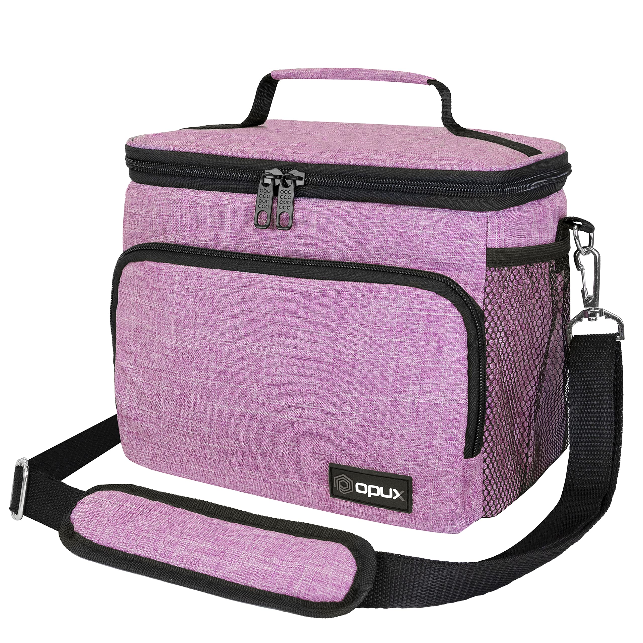 Insulated Lunch Bag for Men & Women - Leakproof Soft Lunch Box for Office, Work, School & Picnic - Shoulder Strap Cooler Bag for Kids, Adults, Boys & Girls - Medium Lunch Tote in Heather Purple - Perfect for Meal Prep, Daily Commute & Outdoor Activities