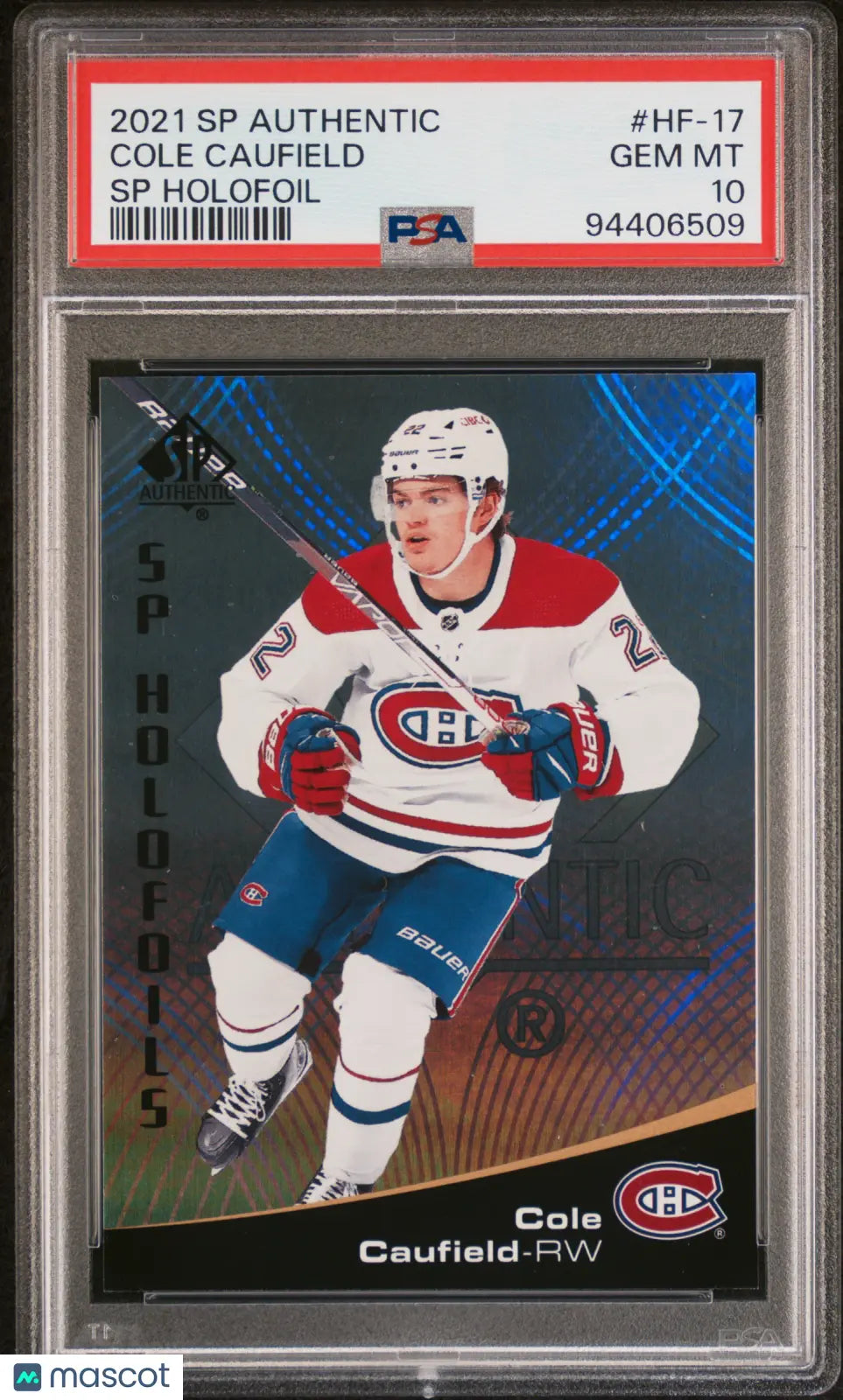 2021 SP Authentic SP Holofoil Cole Caufield #HF17 PSA 10 Gem Mint Hockey Trading Card - Perfect for Collectors, Investors & Sports Memorabilia Enthusiasts