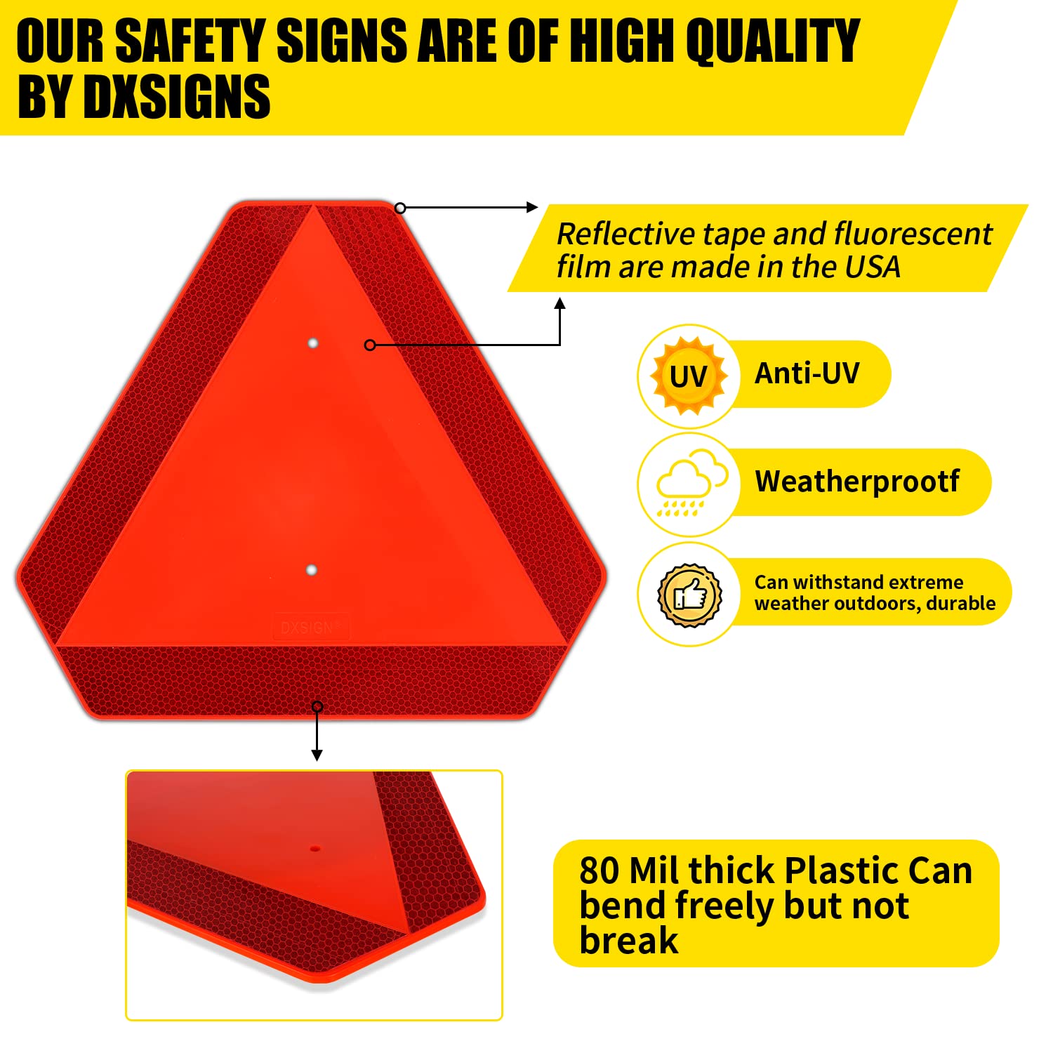 Slow Moving Vehicle Sign - DOT Approved 14
