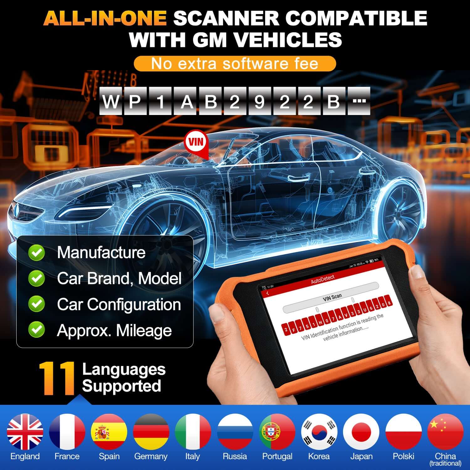 LAUNCH X431 Creader Elite 2.0 OBD2 Scanner - Professional Bi-Directional Scan Tool for GM Vehicles | Diagnostic Code Reader for Buick, Chevrolet, Cadillac, GMC | Perfect for Mechanics & Car Enthusiasts
