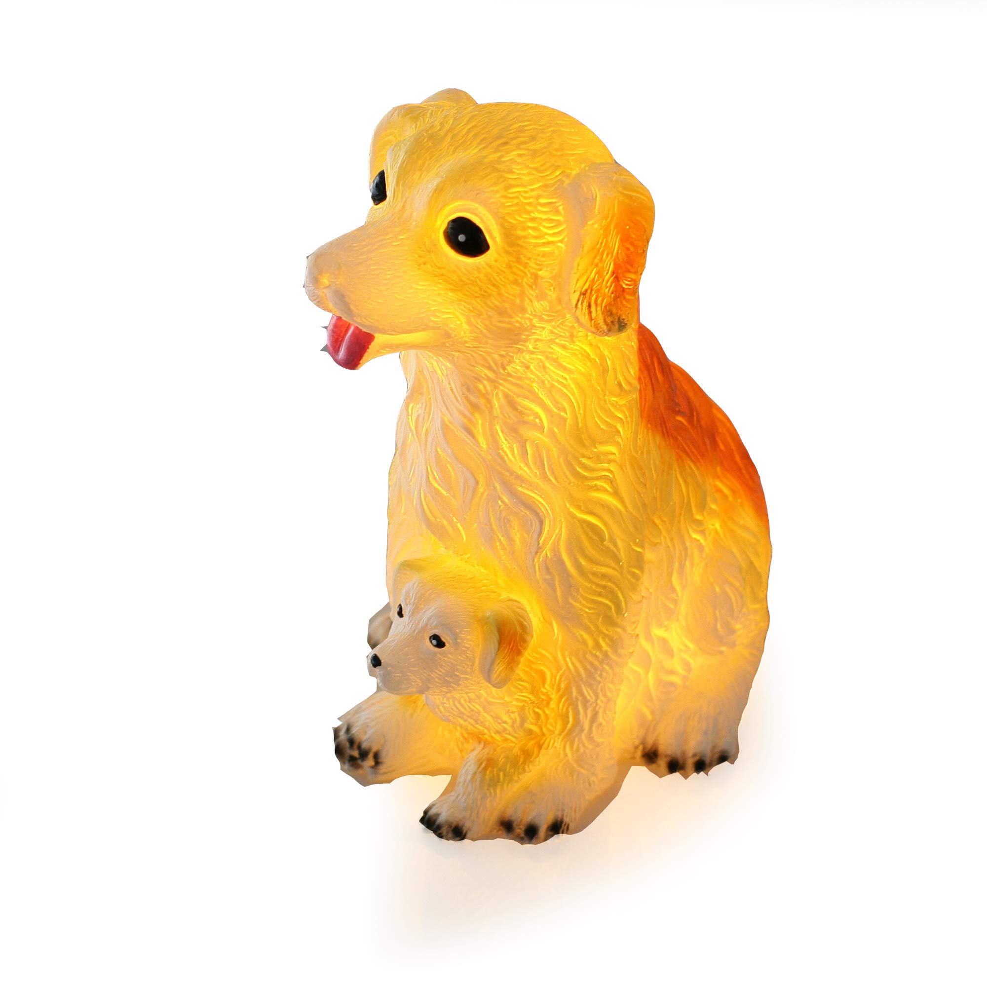 Handmade Hand-Painted Real Wax Flameless LED Dog Puppy Night Light - Battery Operated Animal Nursery Lamp with Timer, Safe for Kids' Room, Home Decor (Yellow) | Perfect for Bedtime, Nursery Decor & Cozy Ambiance