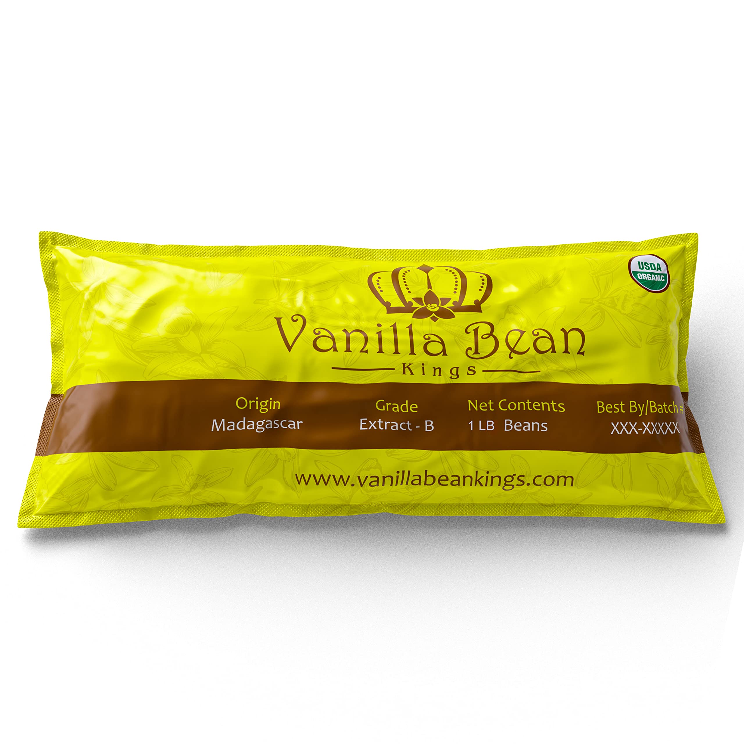 Premium 1 LB Organic Madagascar Vanilla Beans - Grade B Whole Pods for Baking, Homemade Extract, Brewing, Coffee & Cooking | 16oz Bulk Vanilla Beans for Desserts, Ice Cream & Cocktails