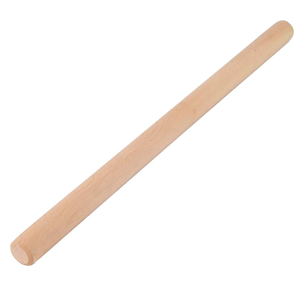 French Wood Rolling Pin for Baking - 60x3.5cm Natural Brown Rolling Dowel, Perfect Kitchen Tool for Pasta, Fondant, Cookies, Pizza & Dough | Ideal for Home Bakers & Professional Chefs