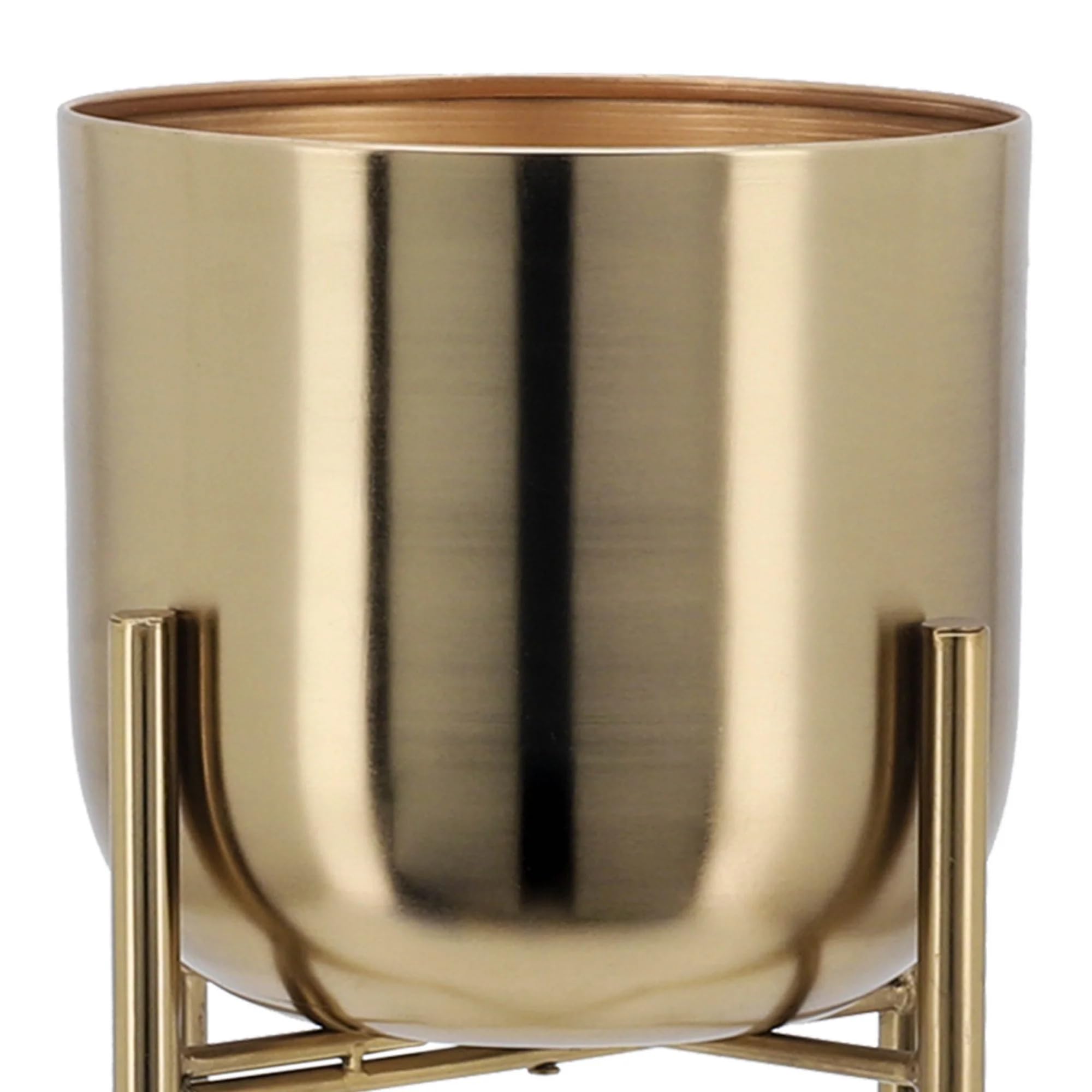 Sagebrook Home Set of 3 Modern Gold Metal Planters - 20