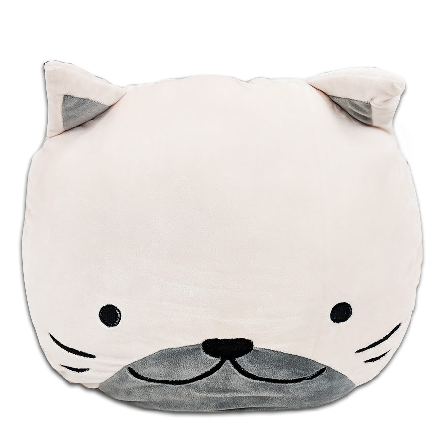 Cornelius The Cat Plush Squishy Cat Face Pillow with Floppy Ears - Soft Cuddly Stuffed Animal for Kids & Adults | Perfect for Bedroom Decor, Nap Time, Stress Relief & Anime Lovers Gift