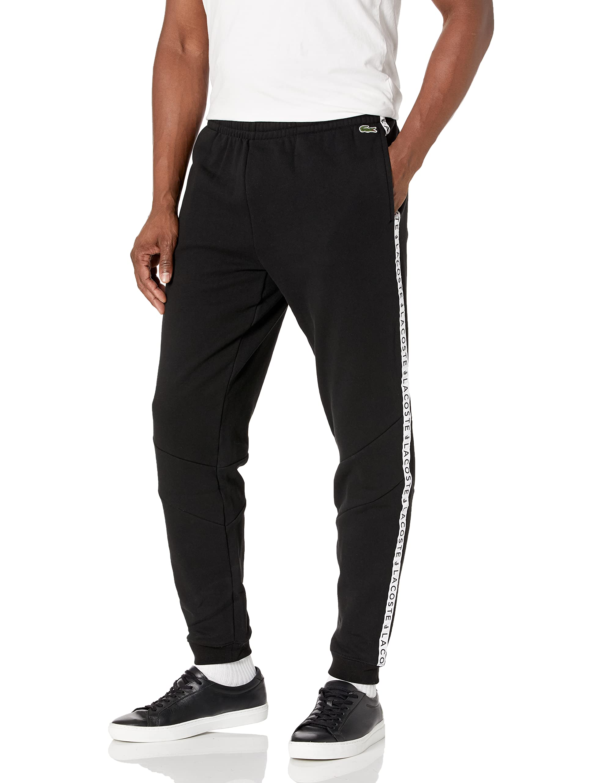 Lacoste Men's Jogger Sweatpants with Leg Taping - Comfortable Casual Athletic Pants for Gym, Running & Everyday Wear