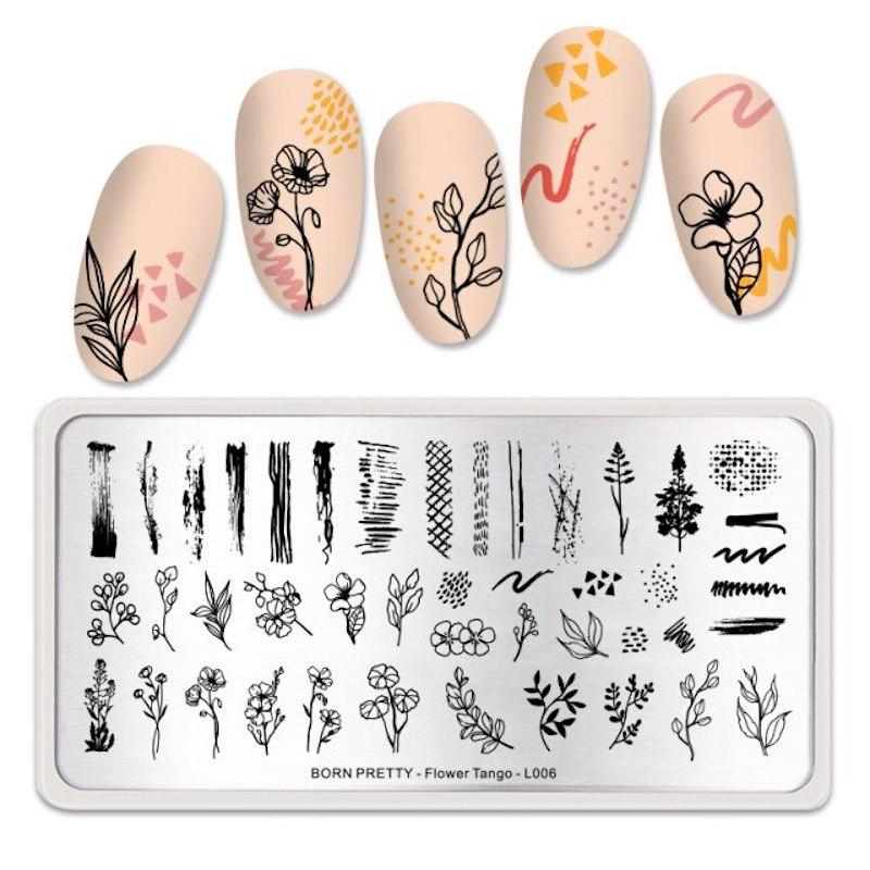 Born Pretty Nail Art Stamping Plates - Floral & Geometric Designs for DIY Manicures - Perfect for Home Salon, Parties & Gifts