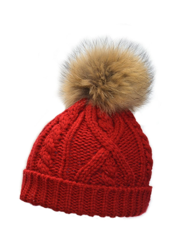 Premium Hand-Knit Cable Knit Beanie with Crown Cap - Warm Winter Hat for Men & Women - Perfect for Skiing, Snowboarding, and Outdoor Activities