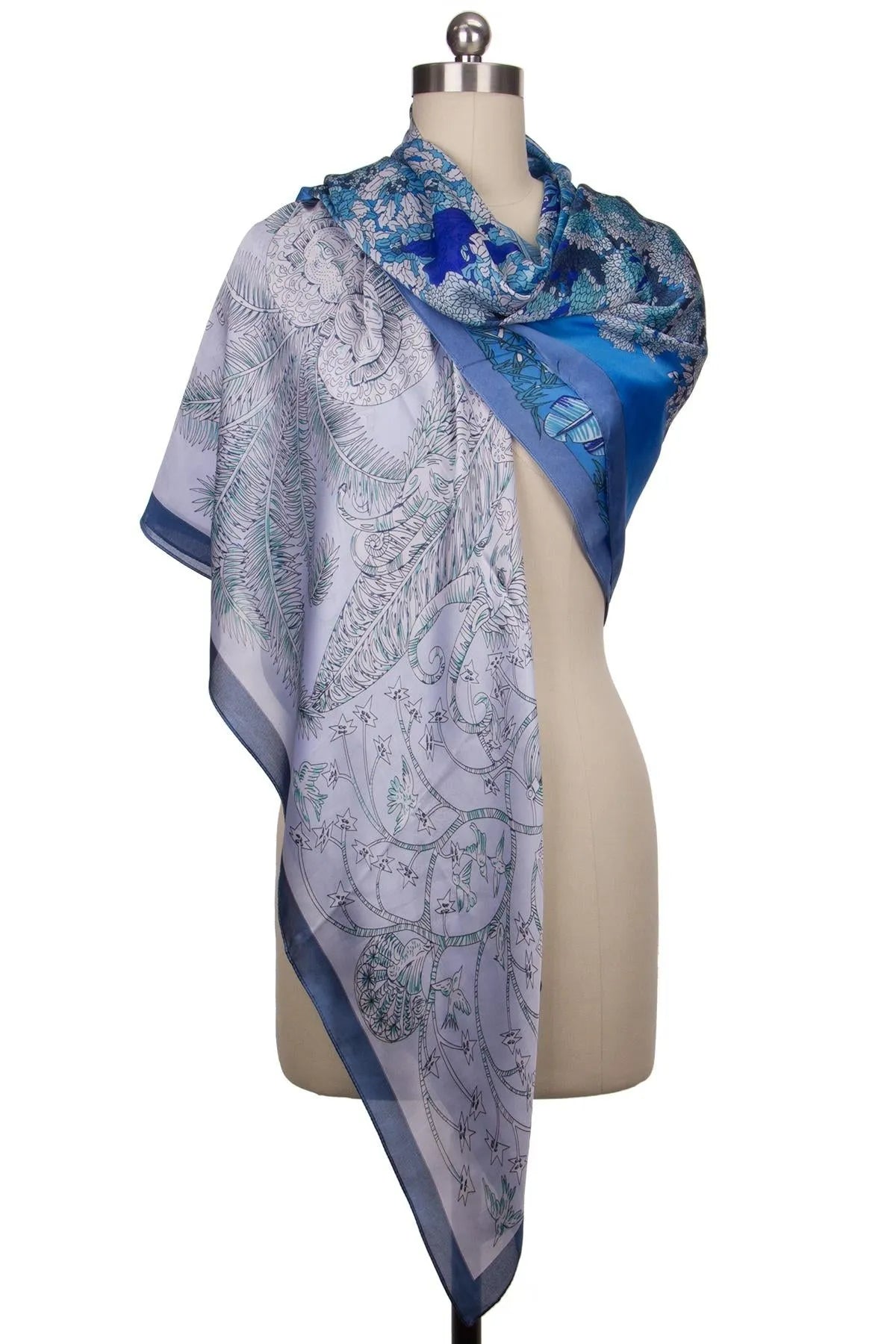 Floral Square Scarf for Women - Lightweight Summer Fashion Accessory - Perfect for Beach, Travel and Outdoor Activities