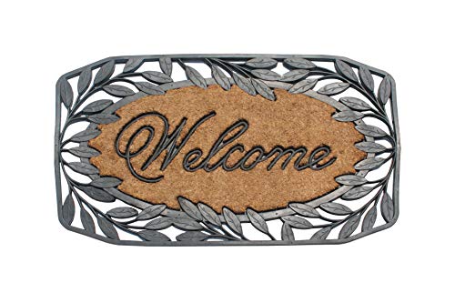 Leaf Border Welcome Black