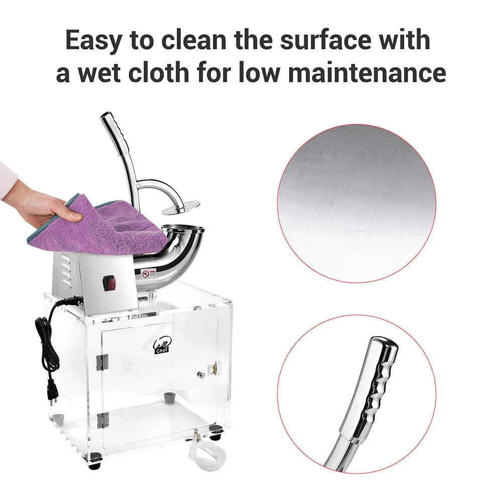 TheLAShop Fluffy Snow Cone Machine - Electric Shaved Ice Maker with Acrylic Storage Box for Home & Party Use - Perfect for Summer Treats, Kids Parties & Backyard BBQs