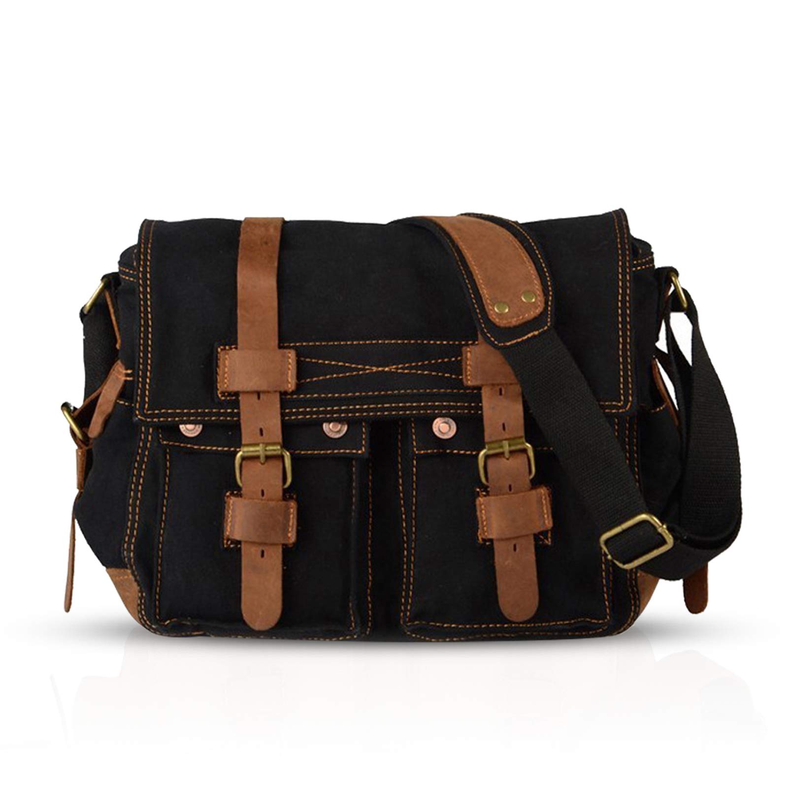 Vintage Leather Messenger Bag for Men & Women - Stylish Satchel Shoulder Bag for Travel, Work & School - Durable Bookbag with Adjustable Strap - Perfect for Daily Commute, Business & Casual Use