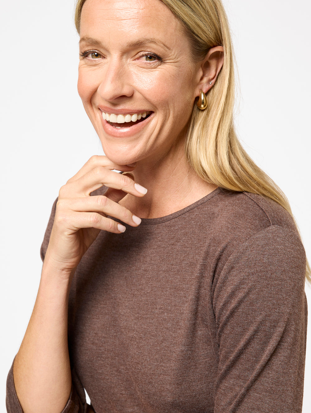 Winterlock 3/4 Sleeve Tops for Women - Soft Stretch Casual Blouse - Perfect for Office Wear, Date Night & Everyday Outfits