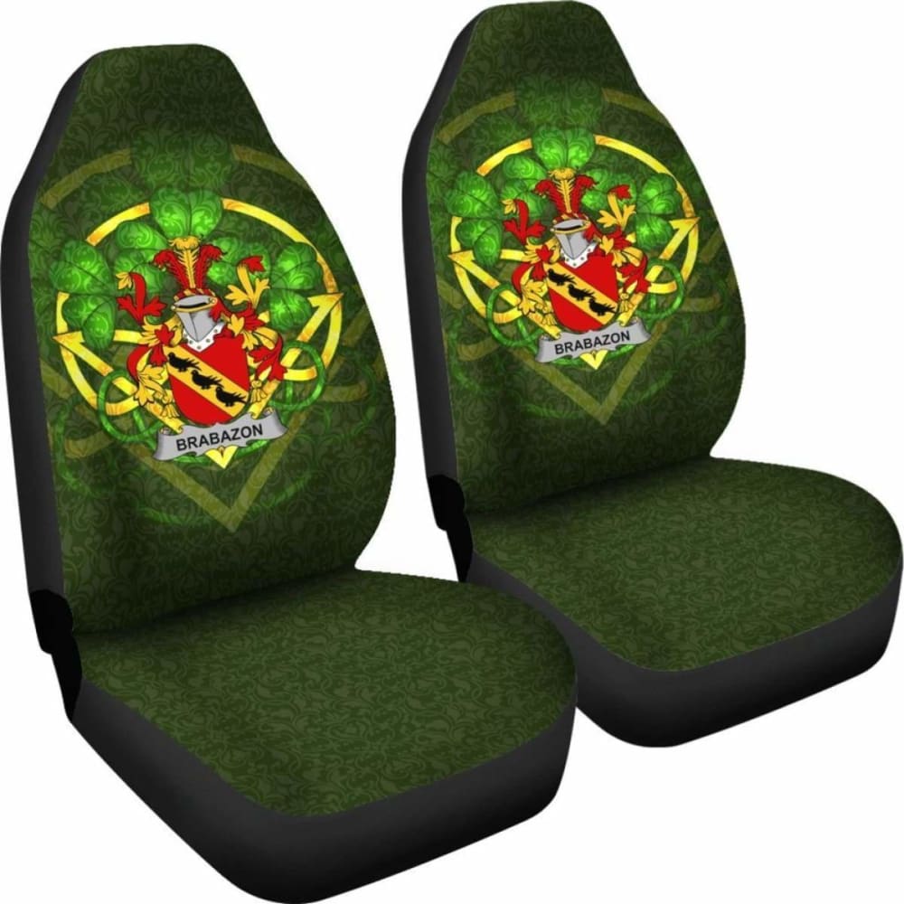 Brabazon Ireland Car Seat Cover Set of 2 - Celtic Shamrock Design for Auto Protection | Perfect for Cars, Trucks & SUVs | Waterproof & Durable Seat Covers