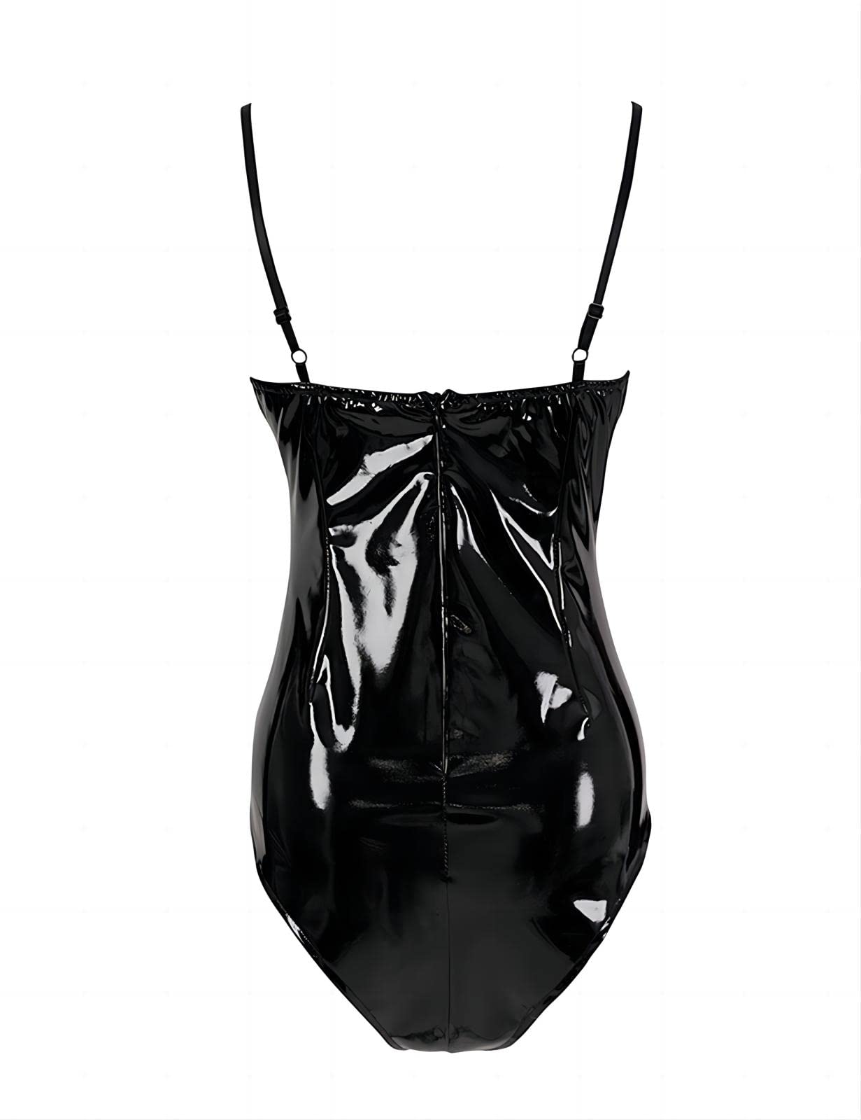 TZMAPU Women's Faux Leather Halter Jumpsuit - Sexy Bodysuit for Club, Party & Night Out - Stylish Leotard for Casual Wear & Special Occasions