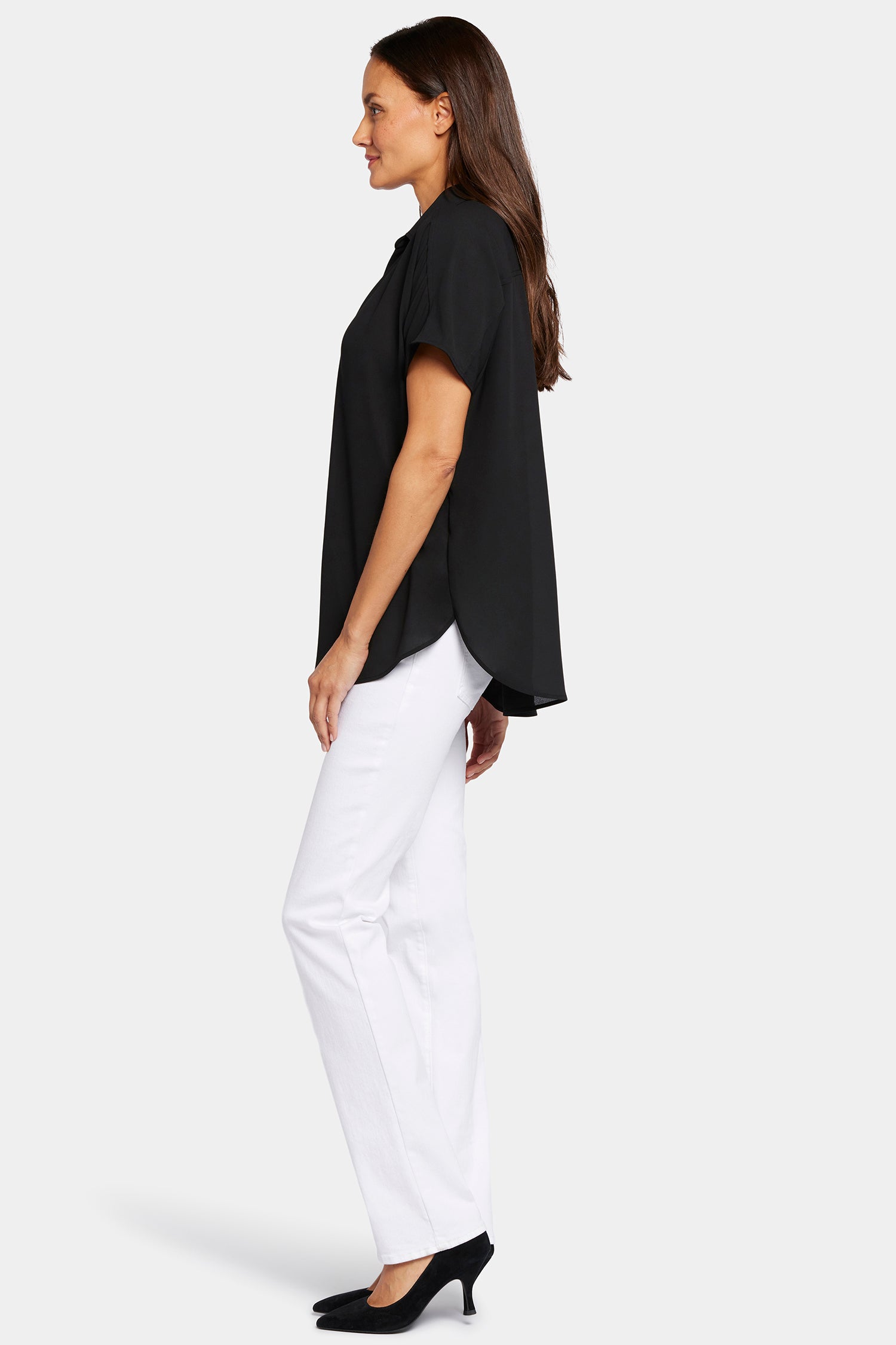 Becky Short Sleeve Blouse for Women - Classic Black Top for Casual Wear, Office & Date Night Outfits
