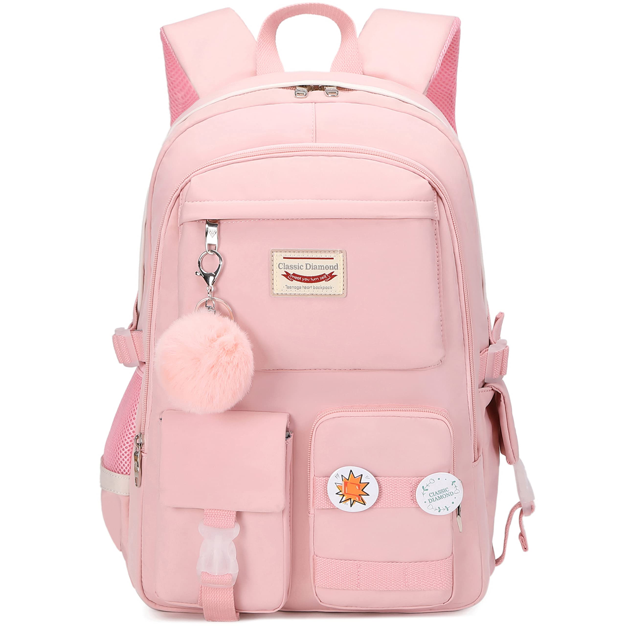 Cute Pink Anime School Backpack for Girls - Lightweight Laptop Bookbag for Teens & College Students - Perfect for School, Travel & Daily Use