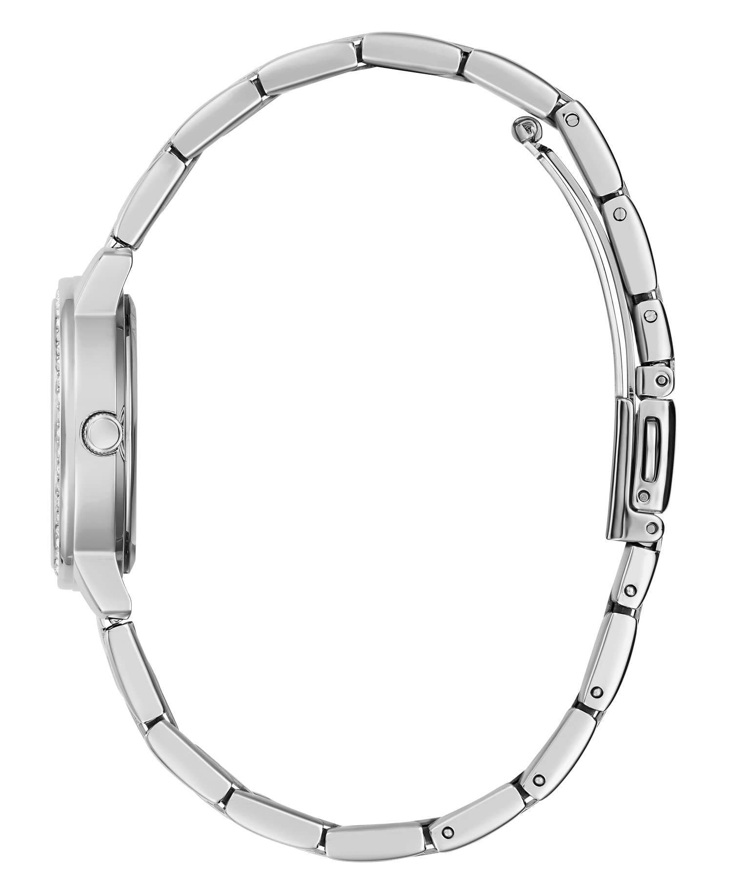 GUESS Ladies 28mm Gold-Tone Bracelet Watch with White Dial - Elegant Fashion Accessory for Women, Perfect for Office, Party & Everyday Wear