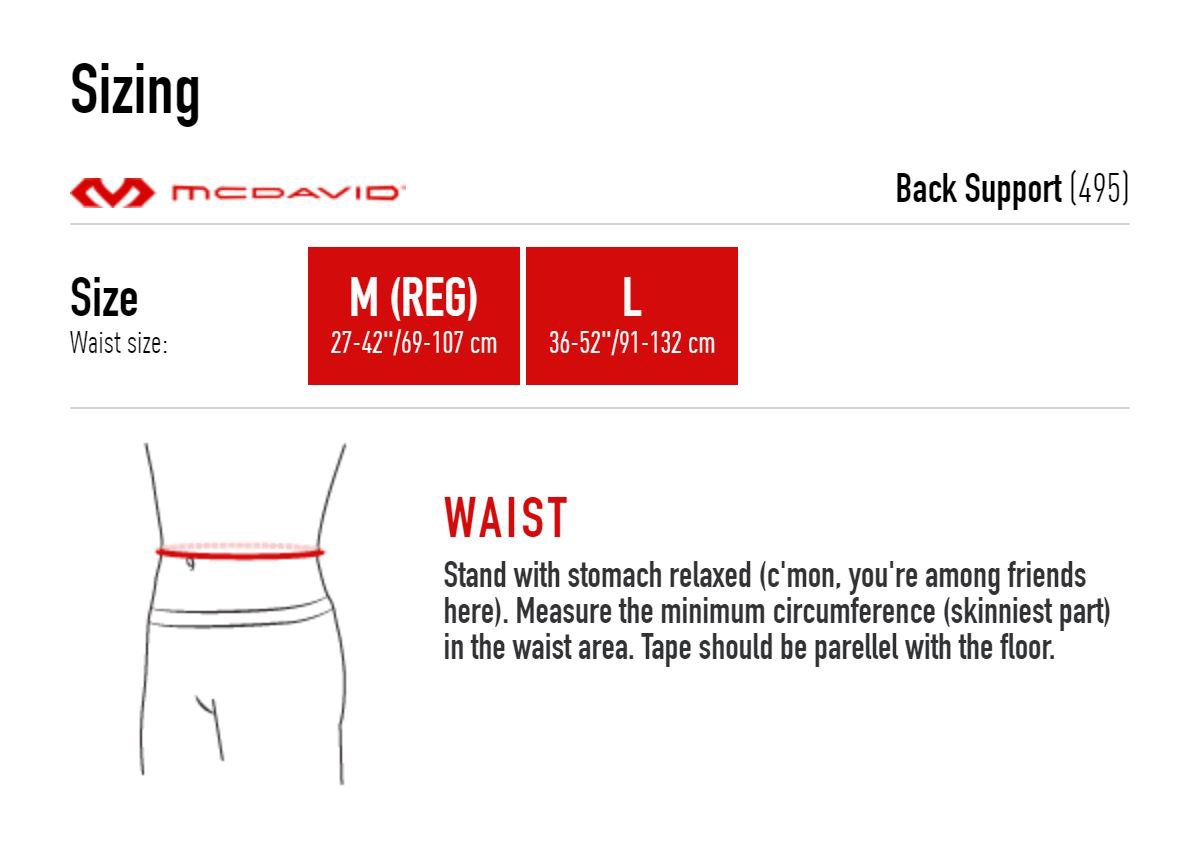 McDavid Lightweight Back Support Brace for Pain Relief & Injury Recovery - Adjustable Lumbar Support Belt for Lifting, Workouts & Daily Activities - Ideal for Gym, Construction & Office Use