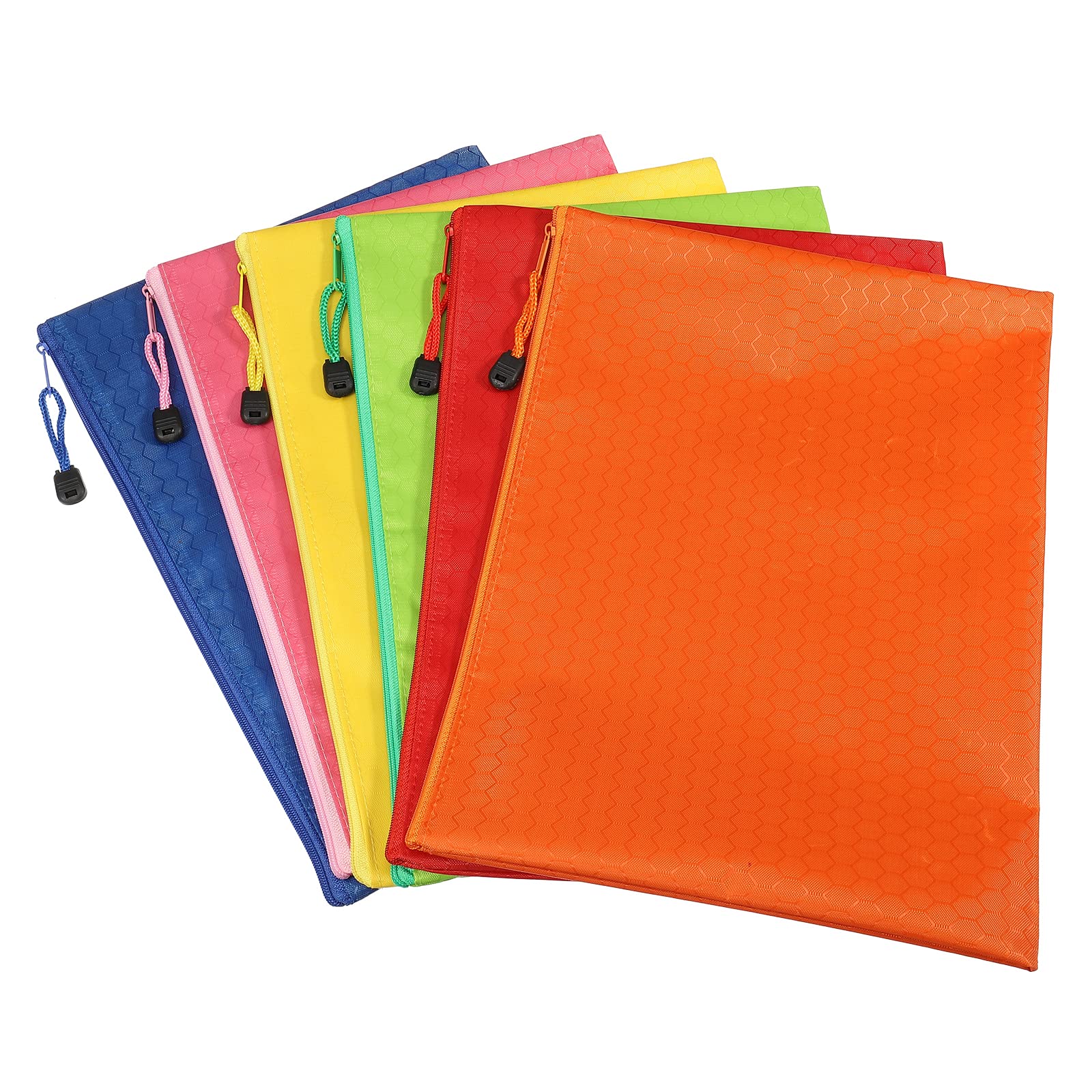 Waterproof A4 Zipper File Bags - 6 Pack Multicolor Document Organizer Pouch for Office, School, Travel & Storage | Durable Document Holder for Files, Papers, Receipts & Important Documents