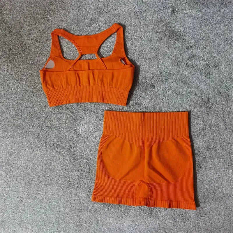 Seamless Women's Yoga Set - High Waist Workout Leggings & Sports Bra - Gym Outfits for Yoga, Pilates & Fitness Training | Breathable Activewear for Women