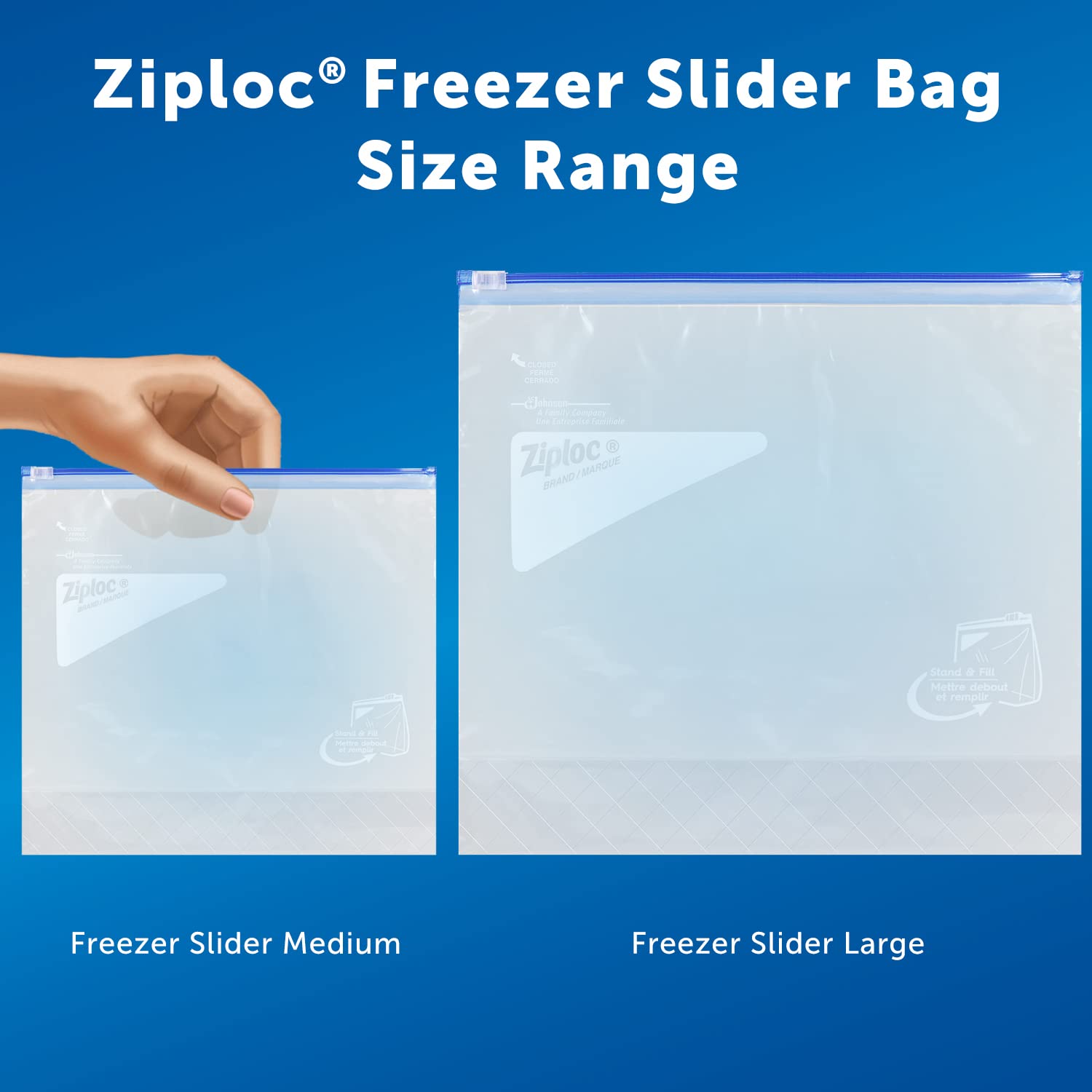 Ziploc Large Food Storage Freezer Slider Bags with Power Shield Technology - Extra Durable Reusable Freezer Bags (24 Count) - Perfect for Meal Prep, Leftovers & Long-Term Freezer Storage