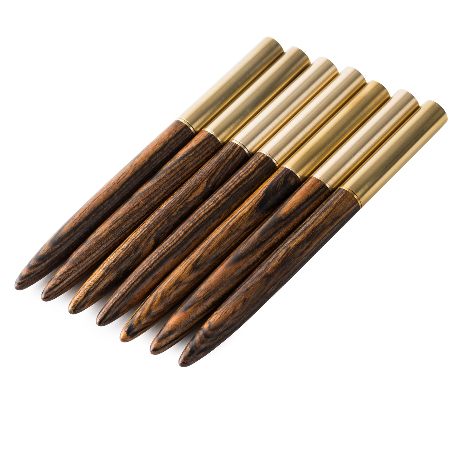 Ancicraft Premium Black Rollerball Gel Pen - Handcrafted Solid Wood Vintage Style Writing Instrument with Genuine Leather Pen Holder (Tiger Ebony) - Perfect for Office, Journaling, Calligraphy & Gift Giving