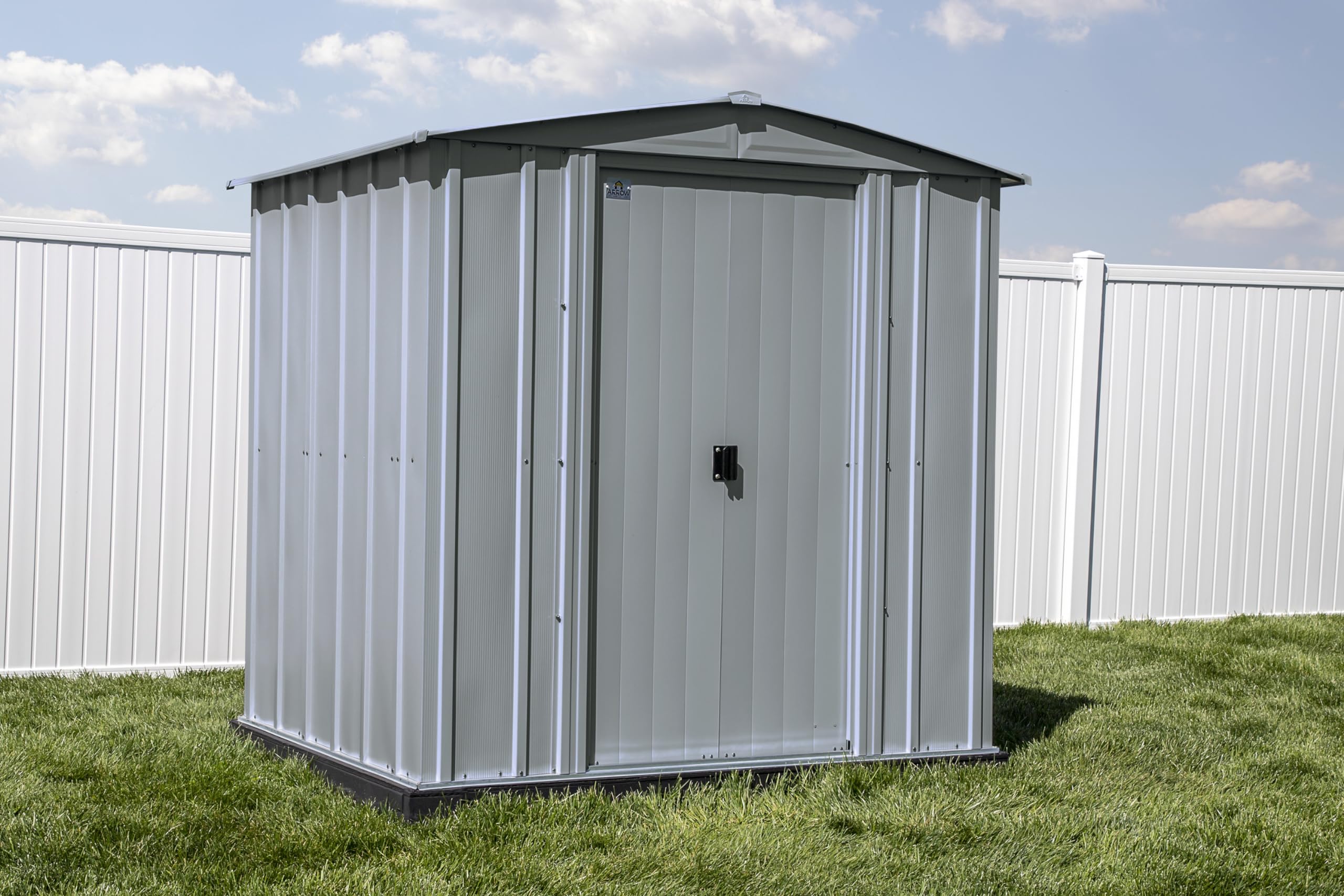 Arrow Classic Steel Storage Shed 6x5 ft, Outdoor Garden Shed with Lockable Doors, Charcoal Gray - Perfect for Backyard, Patio & Lawn Equipment Storage