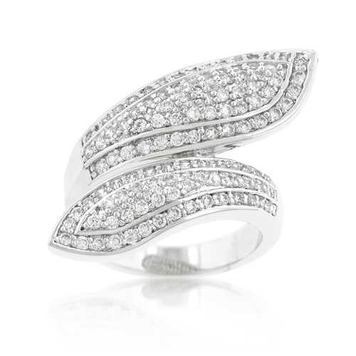 Pave Wrap Ring - Sterling Silver Stackable Ring with Cubic Zirconia Stones for Women | Perfect for Layering, Gift Giving & Everyday Wear