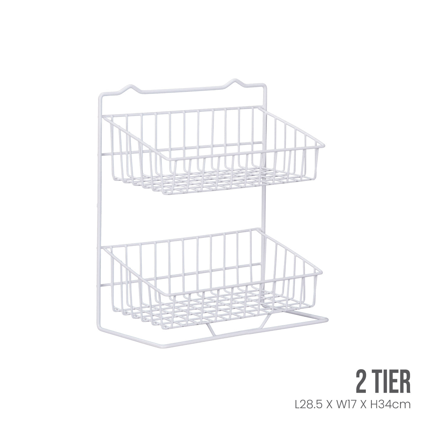 2-Tier Wall Mounted Shelf Organizer - CA 451102W (HFH8216) for Kitchen, Bathroom & Garage Storage | Space-Saving Home Decor Solution
