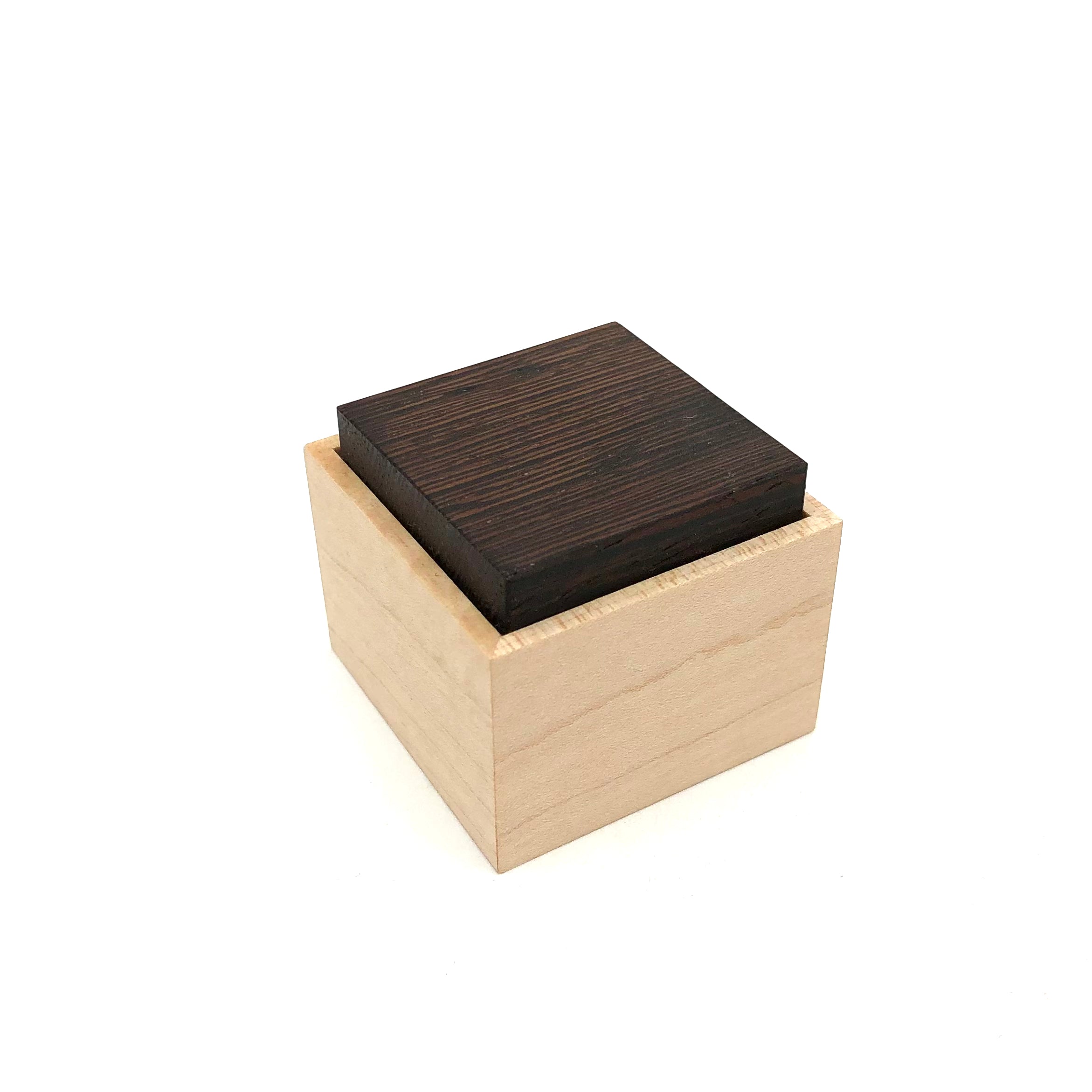 Young Fine Woodcraft Handmade Shellacked Wood Jewelry Box - Maple & Wenge Wood Tiny Storage Case for Rings, Earrings, Necklaces - Perfect Gift for Women, Wedding, Anniversary (Model #TB04)