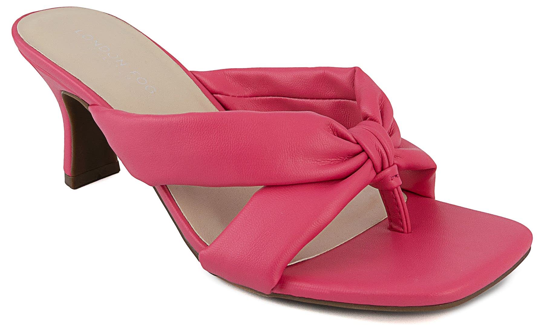 London Fog Women's Louelle Comfort Heel Sandals - Perfect for Casual Outings