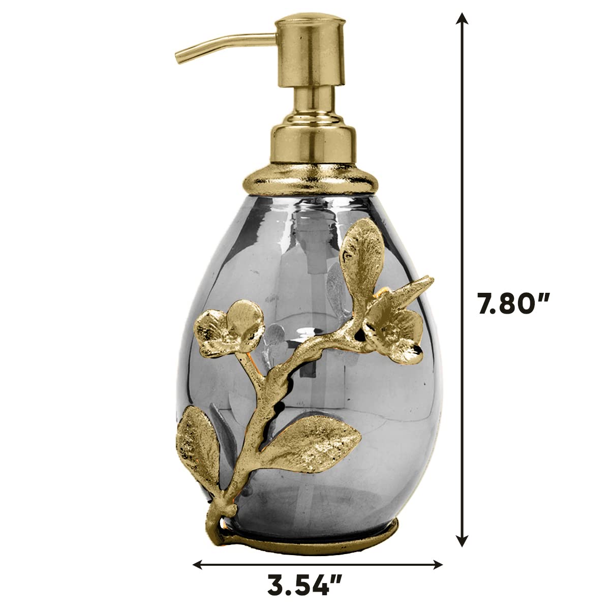 Premium Black & Gold Soap Dispenser - Refillable Liquid Soap and Lotion Pump for Kitchen, Bathroom Decor | Elegant Home Accessories | Perfect for Modern Farmhouse, Spa, and Luxury Bathroom Decor - The Milli Collection