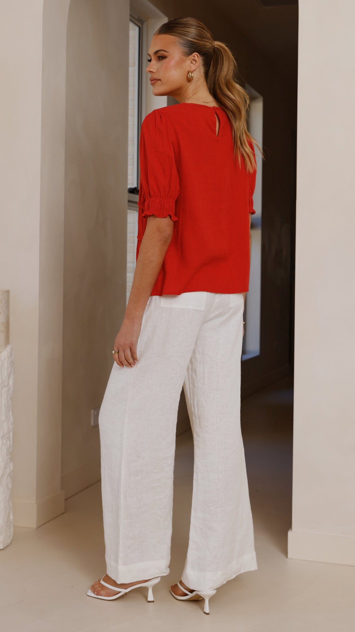 Kai Women's Short Sleeve T-Shirt - Soft Cotton Casual Tee in Red | Perfect for Summer Outfits, Beach Wear & Everyday Comfort