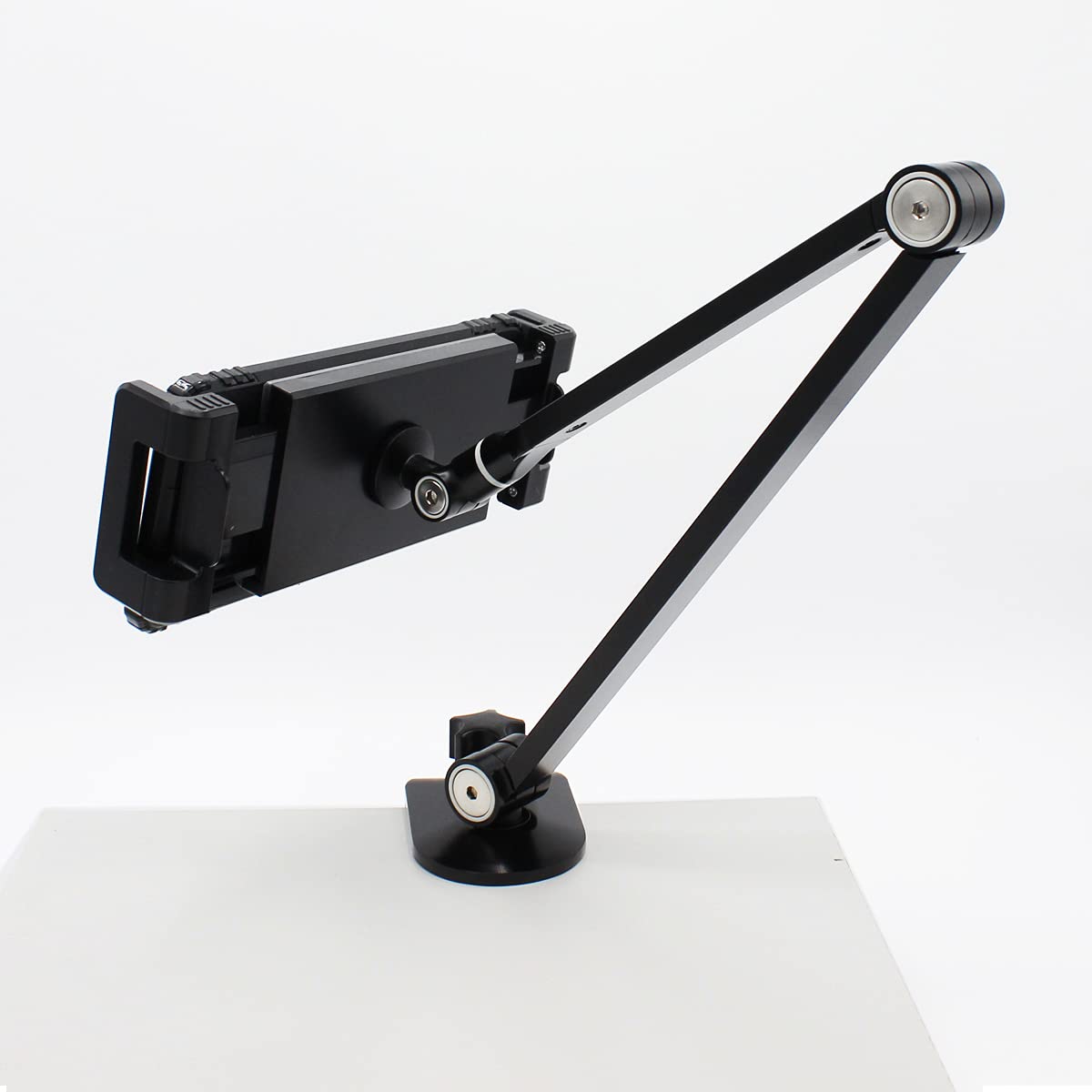 Adjustable 360° Rotating Phone & Tablet Holder for Bed & Desk - Flexible Phone Mount with iPad Stand for Laying Down, Watching Videos & Working - Black (Perfect for Home, Office & Travel Use)