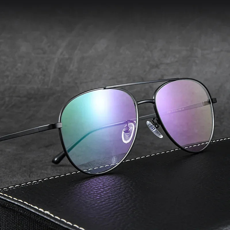 Aror Unisex Full Rim Oval Double Bridge Titanium Eyeglasses Frame 48361 - Lightweight Durable Glasses for Men & Women, Perfect for Reading, Work, and Daily Wear