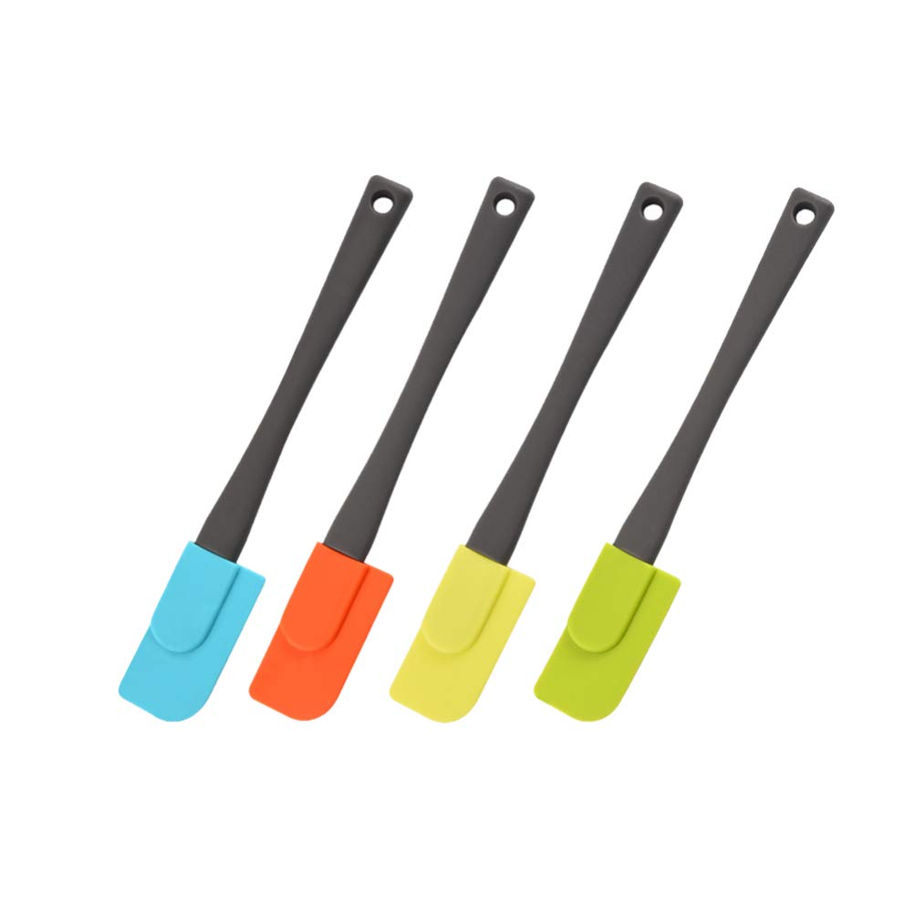 Hemoton 4-Piece Silicone Spatula Set - Bread Jam Spreader, Frosting Knife, Butter Scraper, Cheese & Peanut Butter Spatula - Non-Stick Baking & Cooking Tools for Cake Decorating, Jelly Spreading, Kitchen Essentials