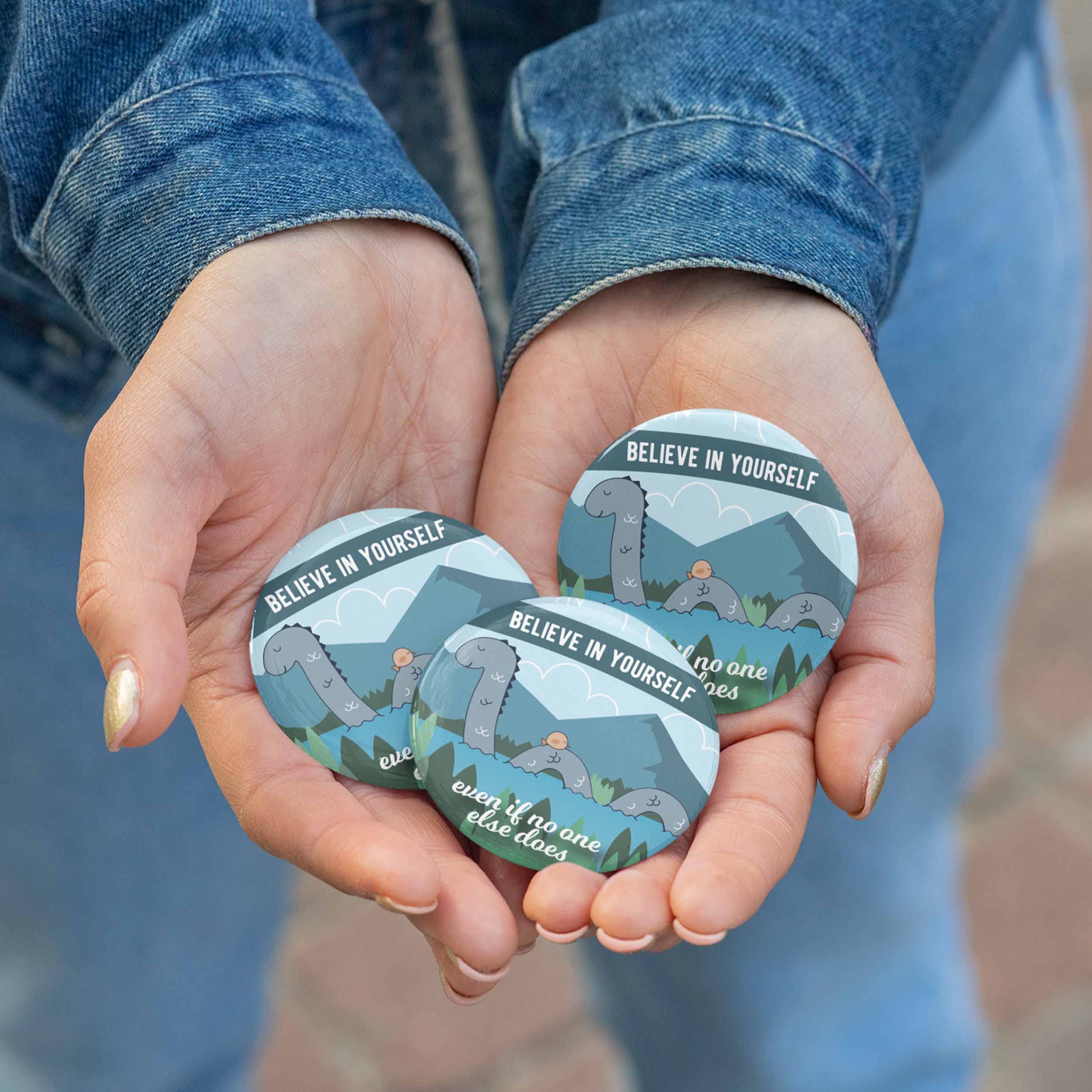 Believe in Yourself Loch Ness Monster Fridge Magnet - 2.25