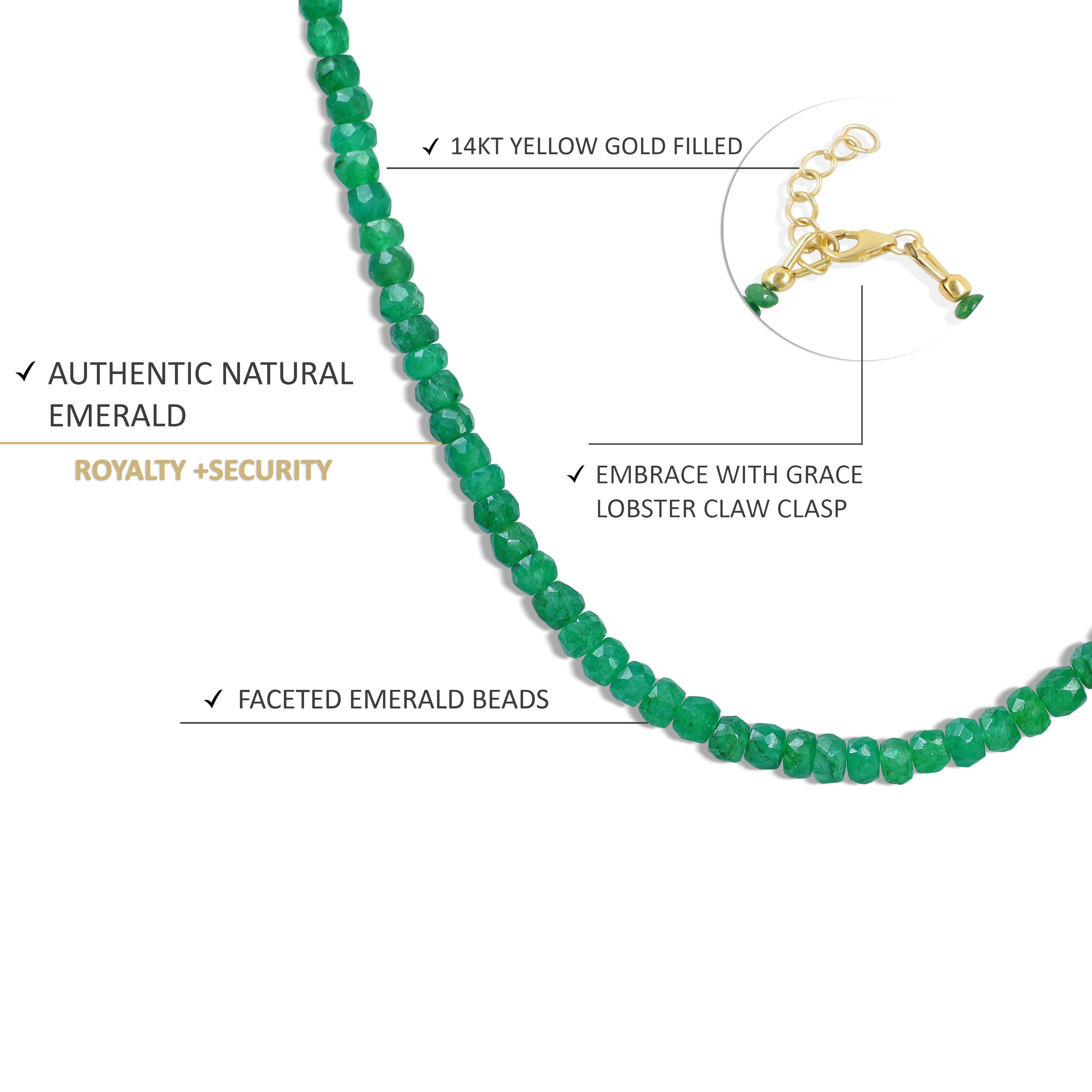 Natural Emerald Beaded Necklace for Women | Elegant Green Gemstone Jewelry | Perfect for Weddings, Parties & Everyday Wear