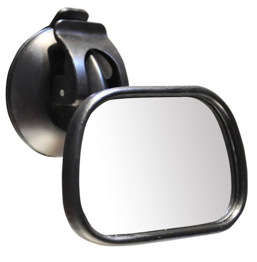 360° Adjustable Shatter-Proof Baby Car Mirror - Black Safety Backseat Mirror for Toddlers & Infants | Acrylic Rearview Suction Cup Mirror for Auto Back Seat | Perfect for Road Trips, School Runs & Safe Driving
