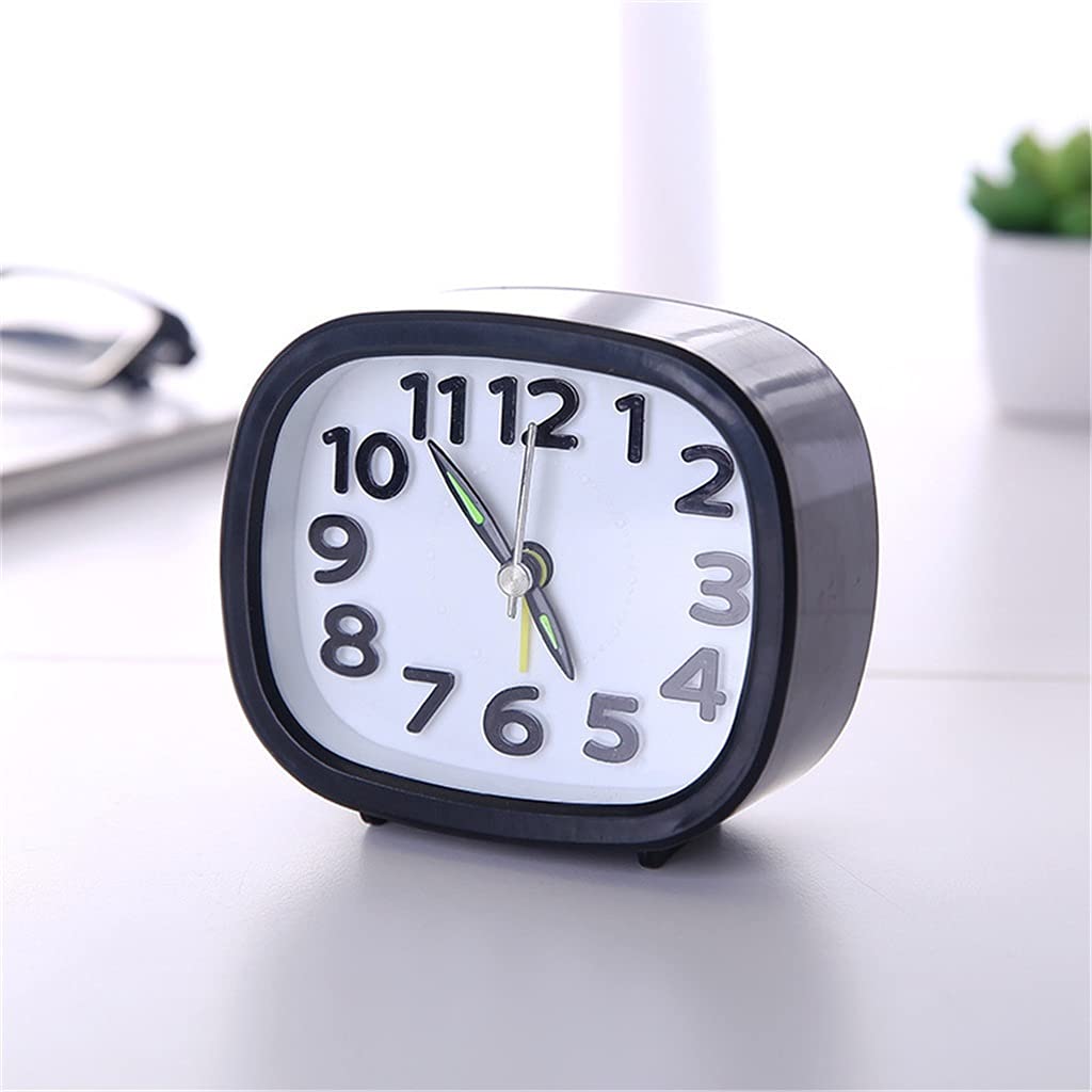 WalnutA Square Round Small Alarm Clock - Battery Powered, Snooze Function, Silent Sweeping Movement - Compact Portable Travel Desk Clock for Home, Office, Dorm & Bedside (Color: C, One Size) - Perfect for Light Sleepers & Frequent Travelers