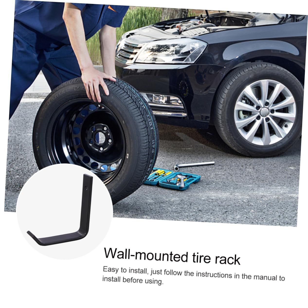 Veemoon Wall Mount Tire Rack - Heavy Duty 24-Piece Car Tire Storage Organizer with Easy Installation | Perfect for Garage, Warehouse & Auto Shop Organization