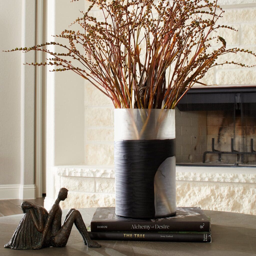 Cyan Design 11257 Ominous Frost Tall Vase - Clear & Black Glass Decorative Vase for Modern Home Decor, Wedding Centerpieces & Luxury Gift Ideas