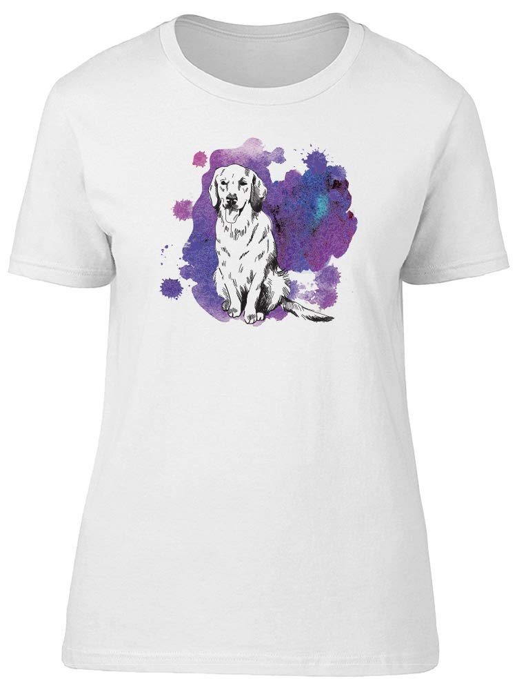 Golden Retriever Watercolor T-Shirt for Women - Soft Cotton Dog Lover Tee - Perfect for Casual Wear, Dog Walks & Pet Lover Gifts