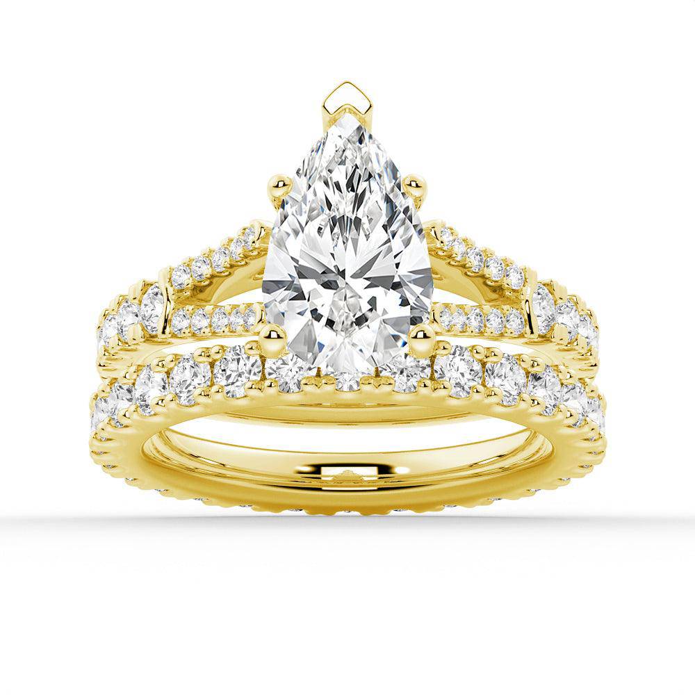 Exquisite Pear Shaped Split Shank Moissanite Engagement Ring - Perfect for Proposals, Weddings & Anniversary Gifts