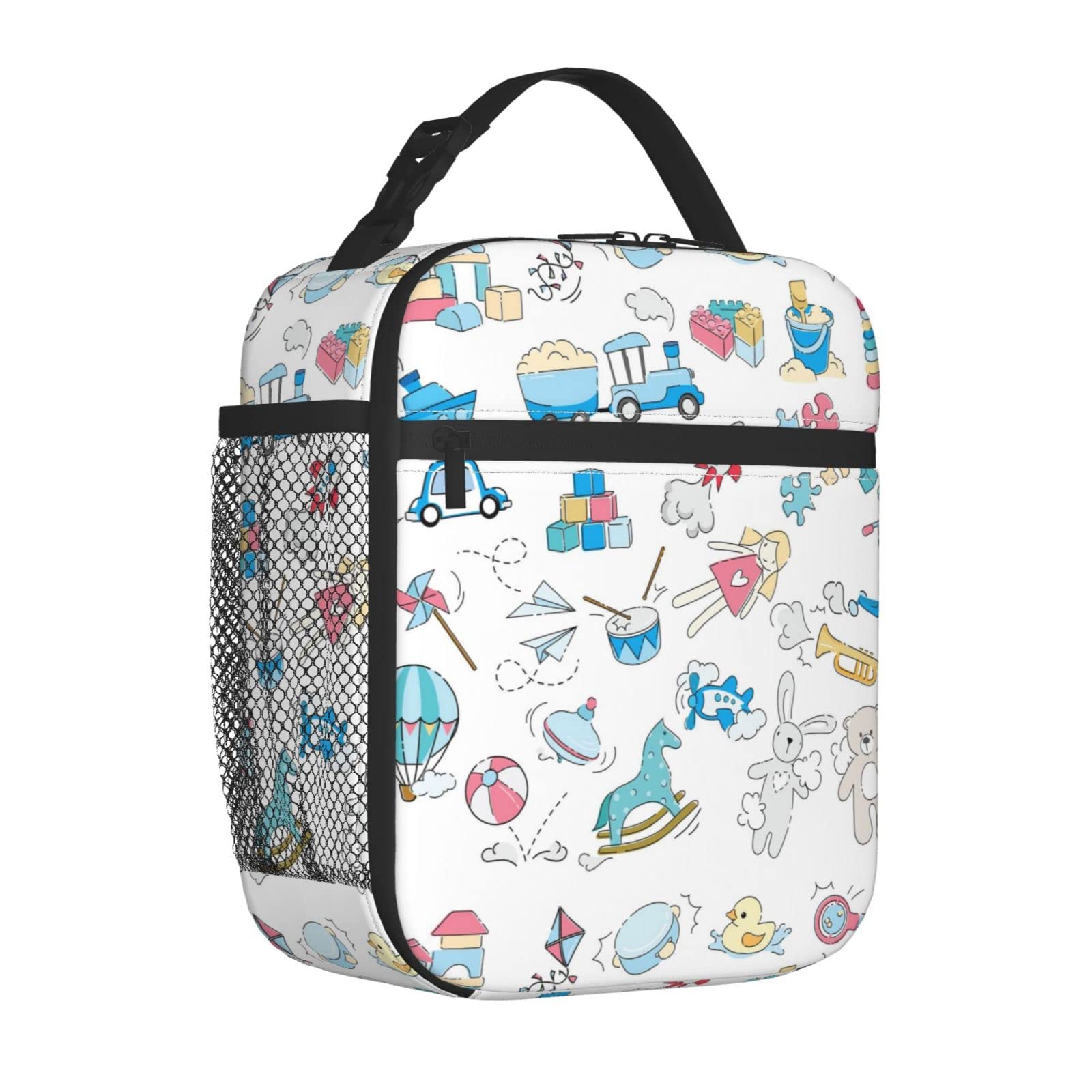 Insulated Reusable Lunch Bag for Women & Men - Leakproof Cooler Tote for Office, School, Picnic & Beach | Includes Kids' Toy Set | Perfect for Work Lunch, Outdoor Activities & Family Outings